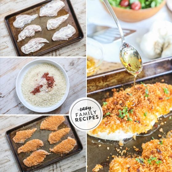 Steps for making panko crusted chicken