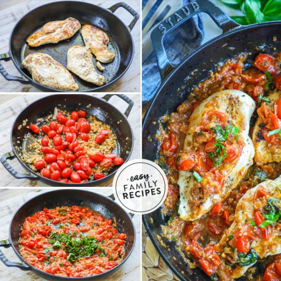 step by step for making chicken pomodoro