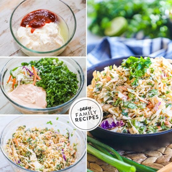 step by step for making spicy coleslaw