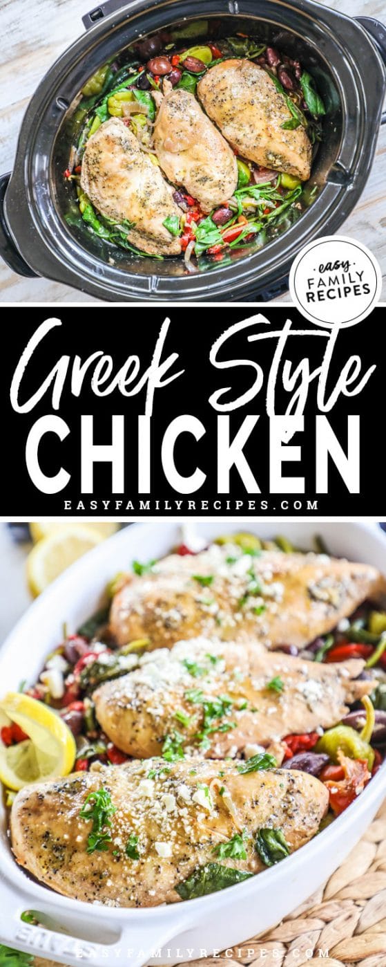 Crock Pot Greek Style Chicken {with Veggies!} · Easy Family Recipes