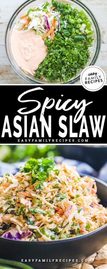 Spicy Sriracha Asian Coleslaw · Easy Family Recipes