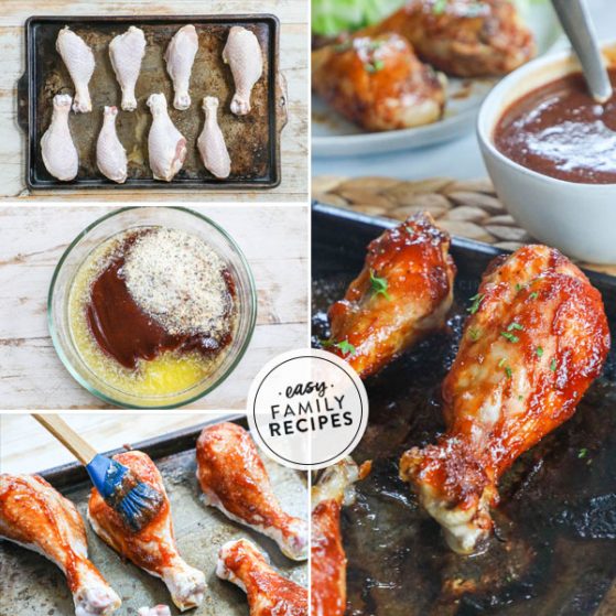 Step by step for making barbecue chicken drumsticks in the oven