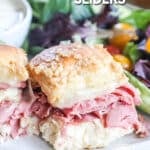 Roast Beef Sliders on a plate