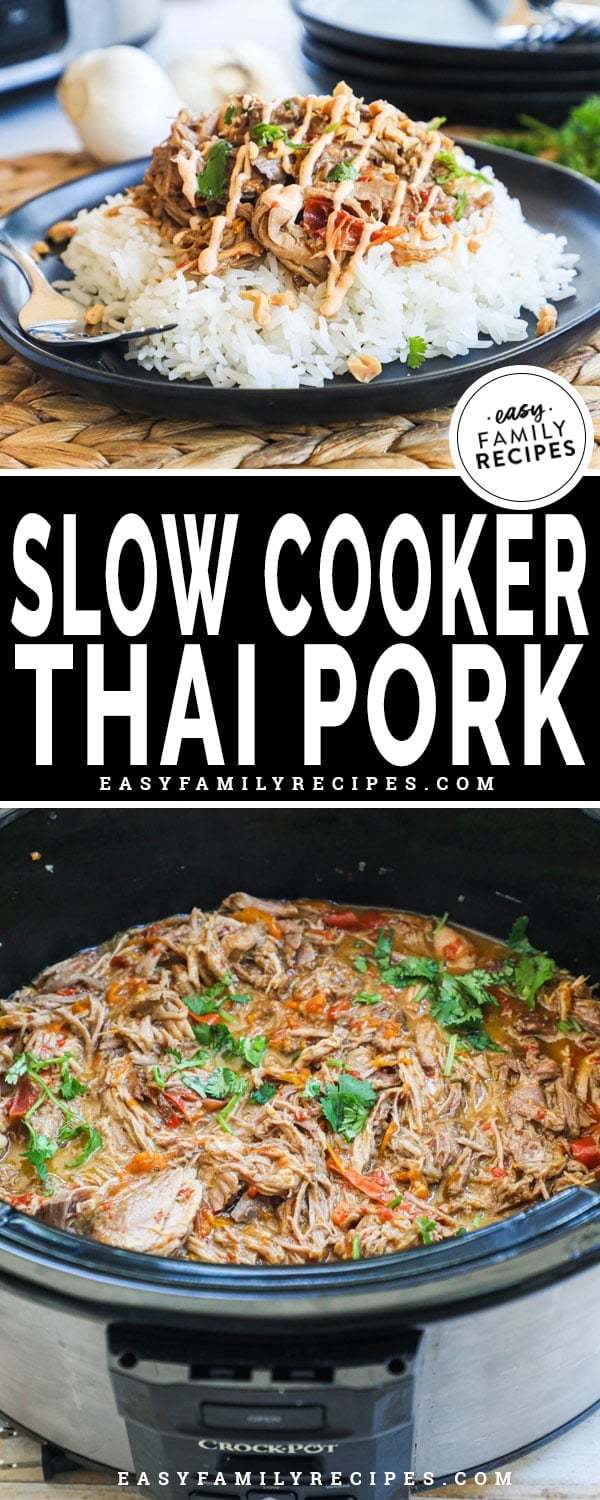 Thai Pork in the crockpot and served over rice