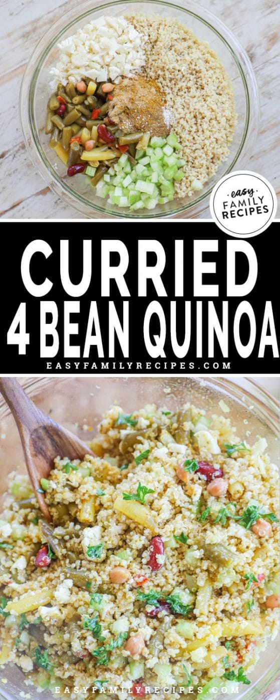 4 Bean Curry Quinoa Salad · Easy Family Recipes