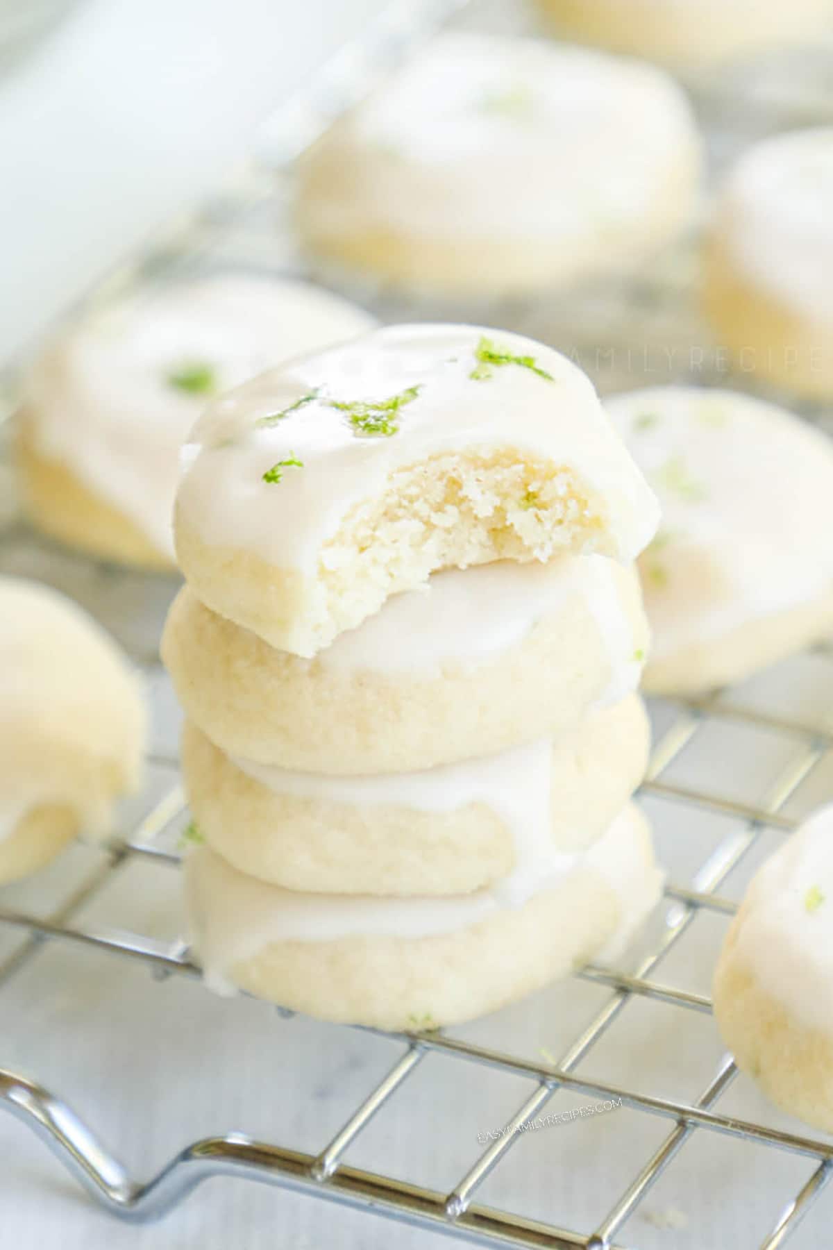 Key lime cookie recipe prepared and ready to eat.