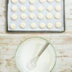 Process photos for how to make key lime cookies.