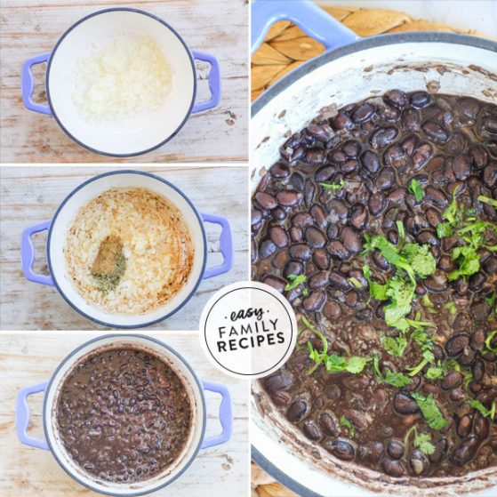 step by step for seasoning canned black beans and cooking them