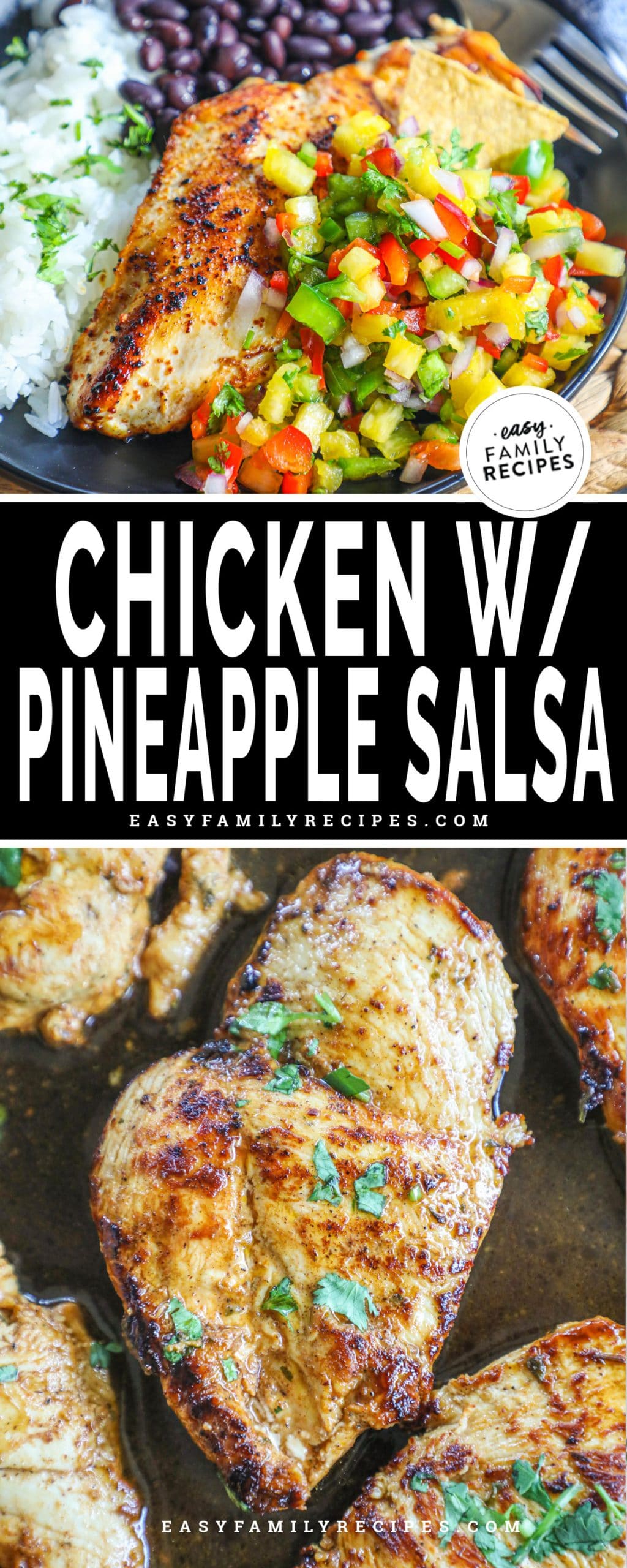 Southwest Chicken breast topped with pineapple salsa