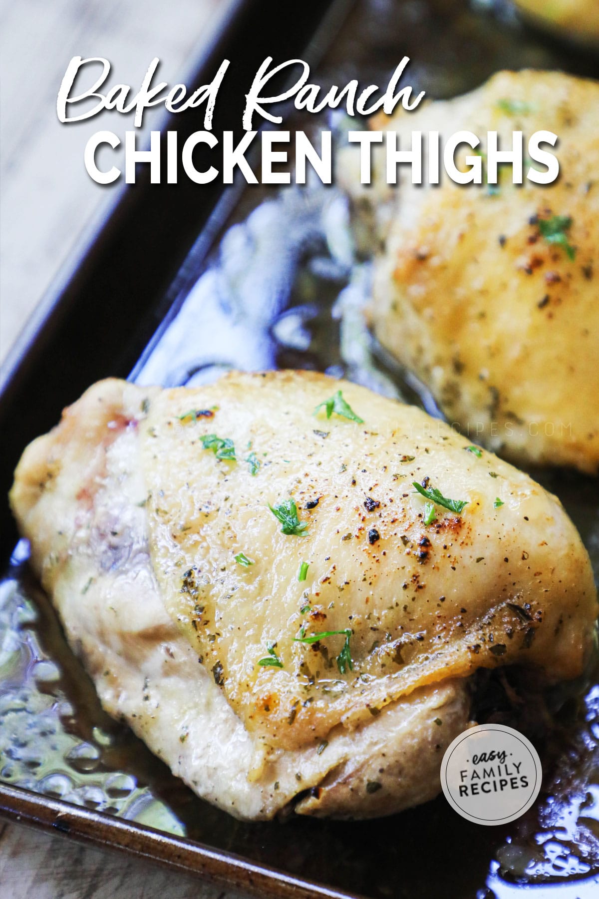 Roasted chicken thighs with hidden valley ranch mix