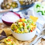 Fresh pineapple salsa with chips