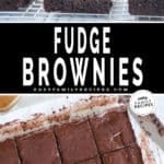 two images - bottom is sliced brownies and top is sliced brownies stacked on top of each other