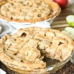 Homemade apple pie with cornmeal crust freshly prepared