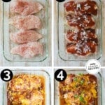 Process photos for how to make Mesquite Chicken Bake