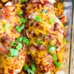Mesquite Chicken Bake smothered in cheese