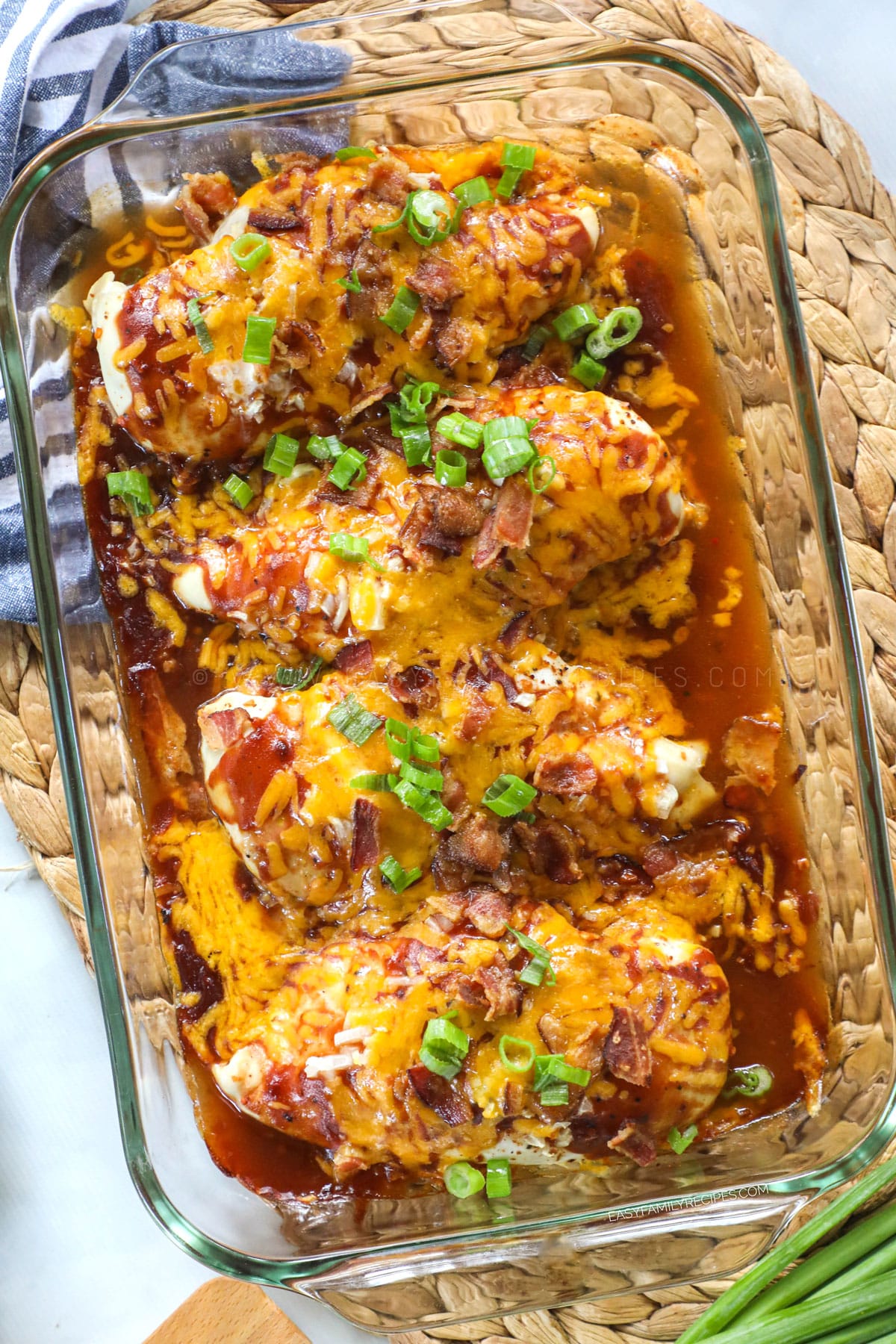 Mesquite chicken recipe made in a baking dish