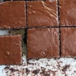 finished fudge brownies that are sliced