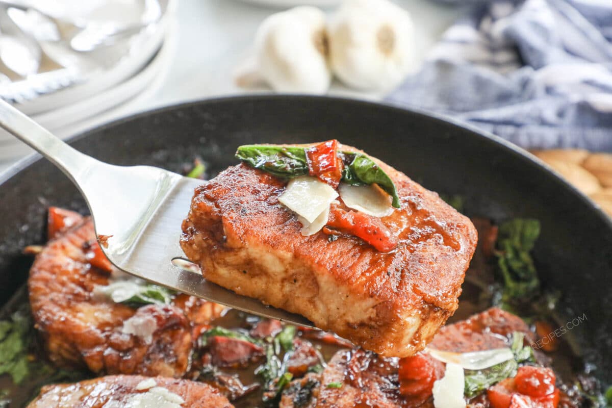 One Pan Tuscan Pork Chops
