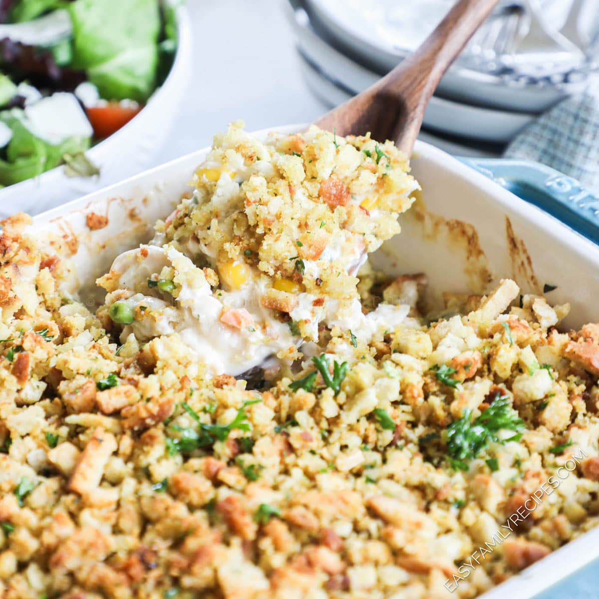 Chicken and Stuffing Casserole with Vegetables