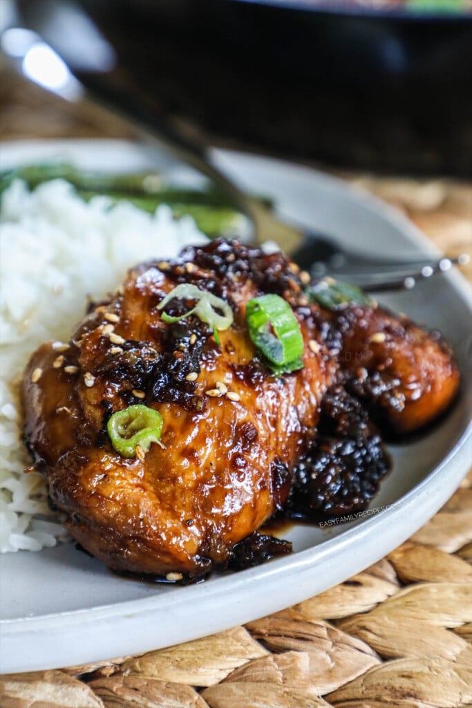 Asian Style Honey Garlic Chicken Thighs · Easy Family Recipes