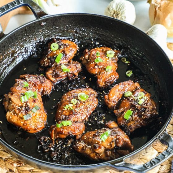 Asian Style Honey Garlic Chicken Thighs · Easy Family Recipes