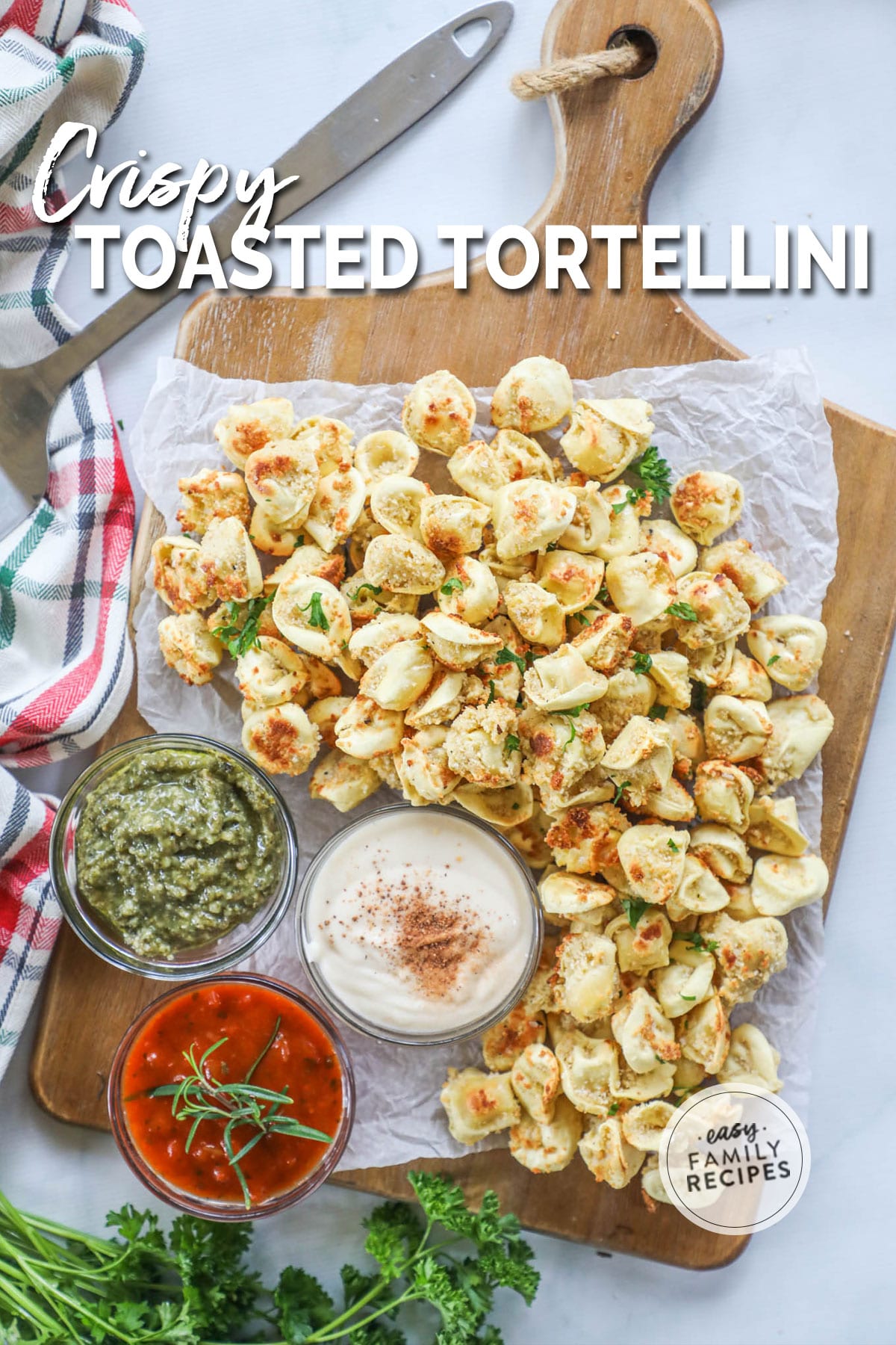 Toasted Tortellini with marinara sauce