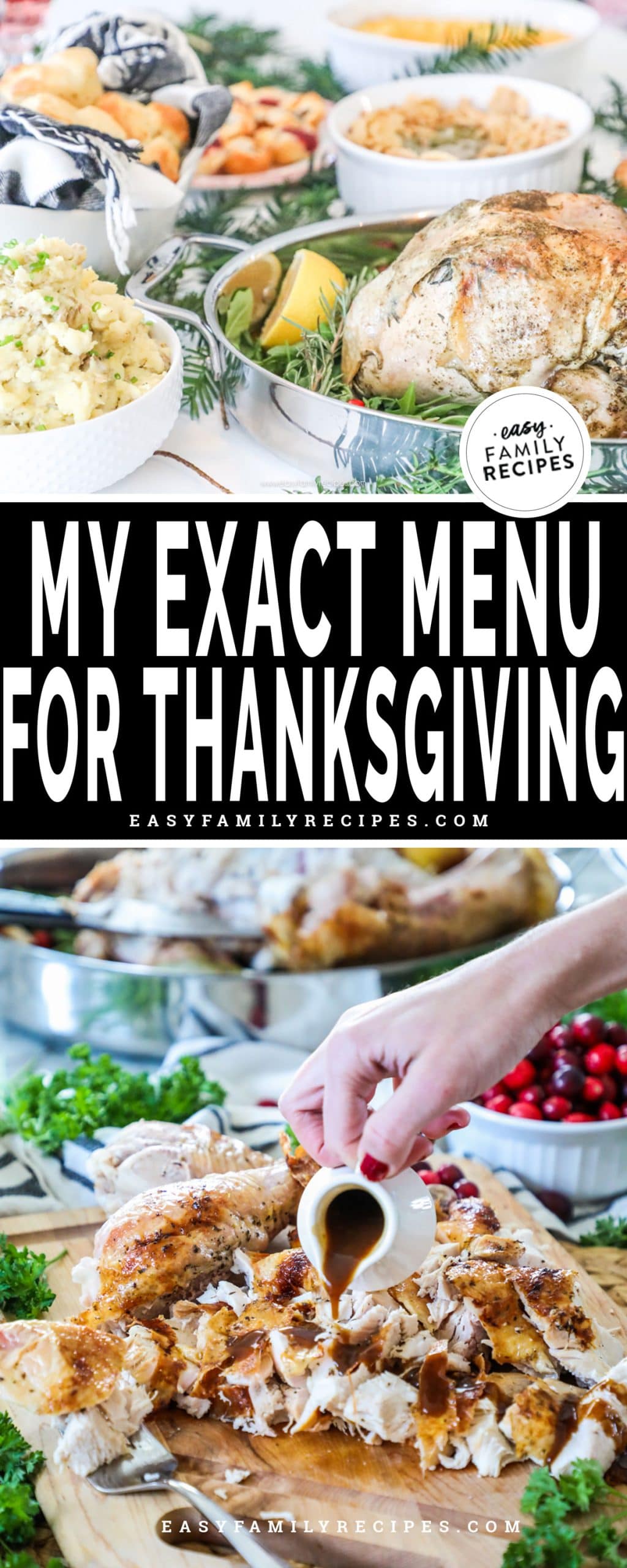 Thanksgiving menu prepared for family