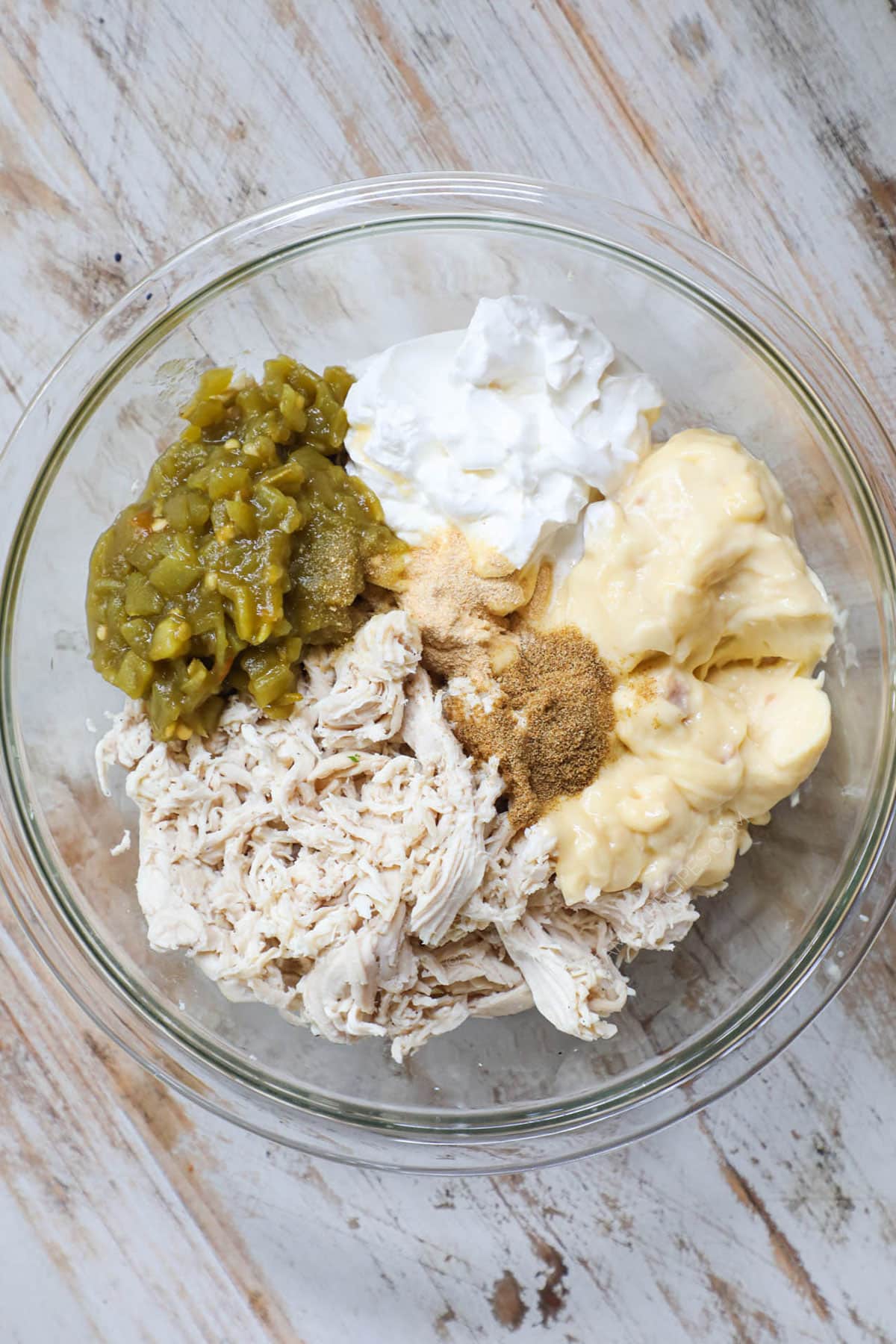 Step 1 for Green Chile Chicken - Combine all ingredients 