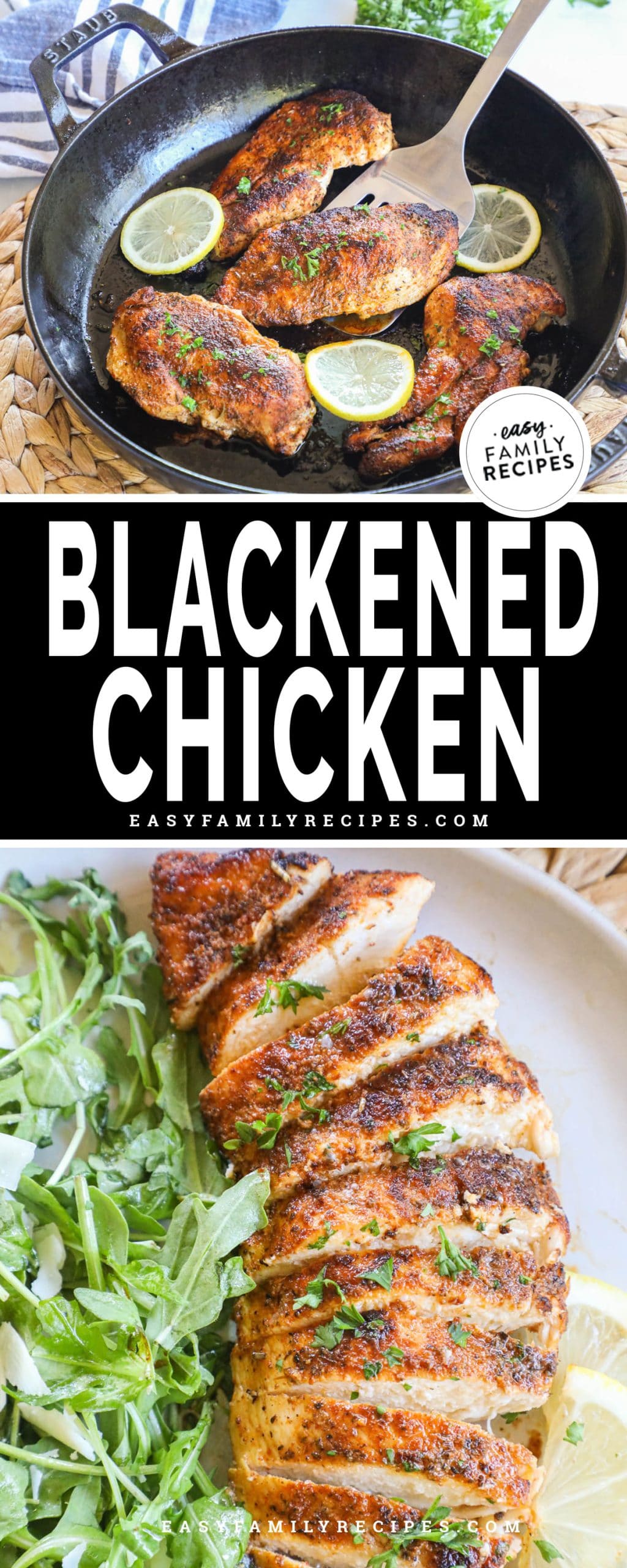 Blackened Chicken Breast Prepare with Butter and lemon and sliced