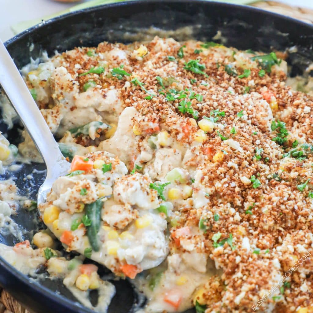 EASY Crustless Chicken Pot Pie · Easy Family Recipes