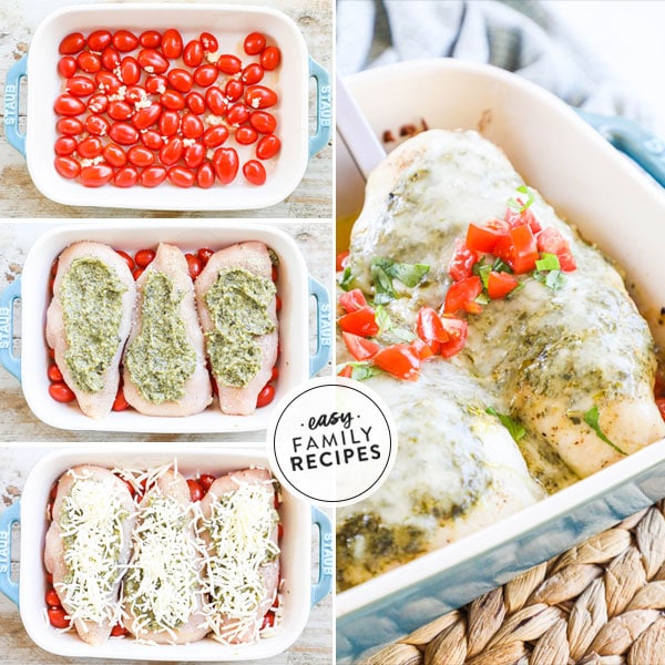 Pesto Chicken Bake with Tomatoes
