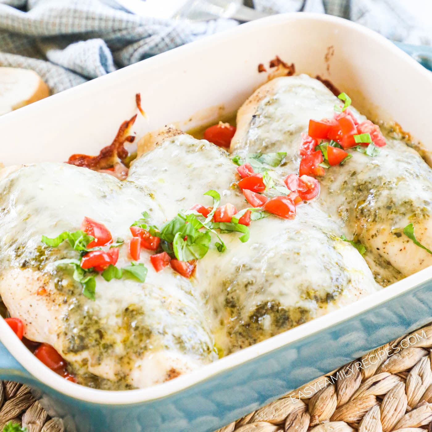 Pesto Chicken Bake with Tomatoes