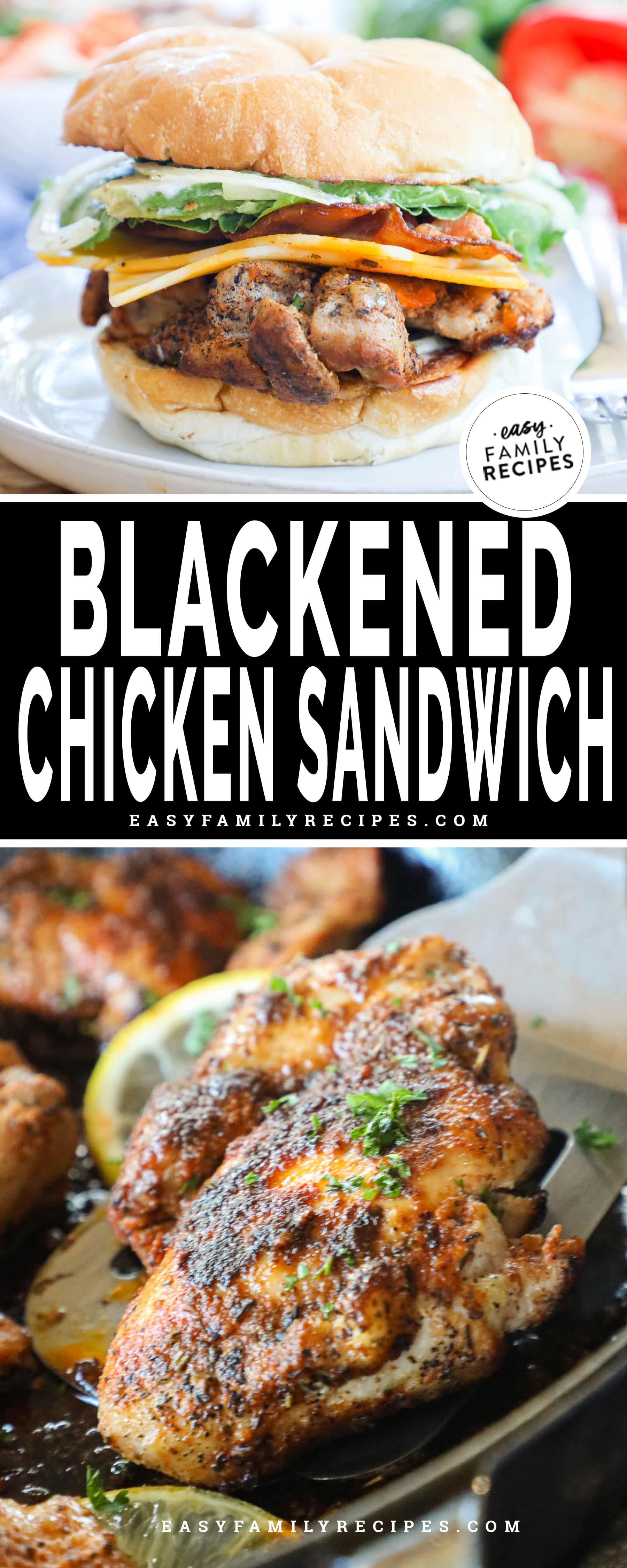 Blackened chicken sandwich pin.