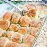 Turkey Cheese Sliders baked in a casserole dish