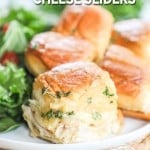 Baked Turkey Sliders served on a plate with salad