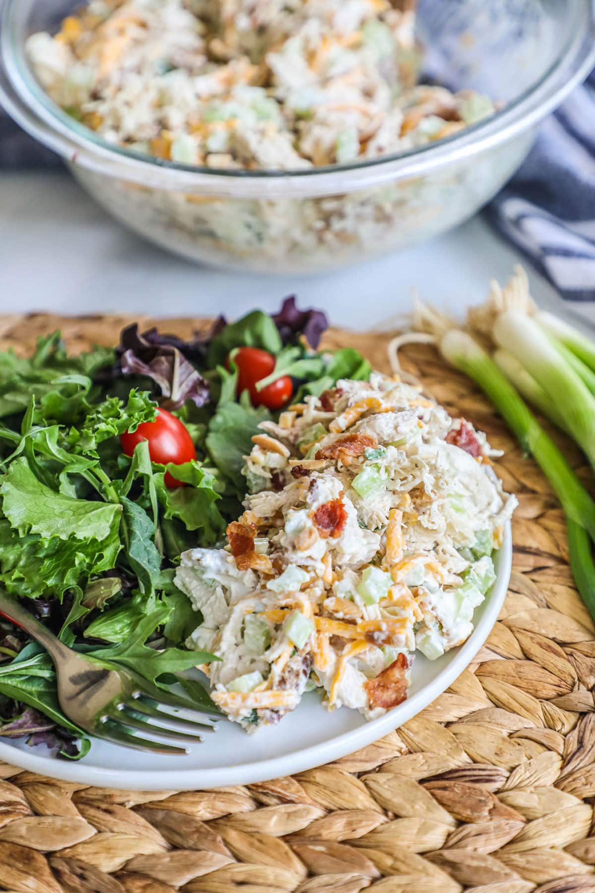 Step 4 of chicken salad - on a plate