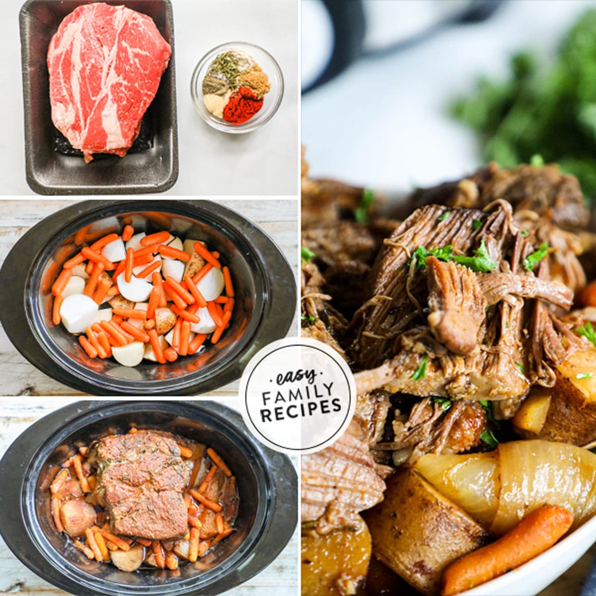 Southern Pot Roast with Potatoes and Carrots · Easy Family Recipes
