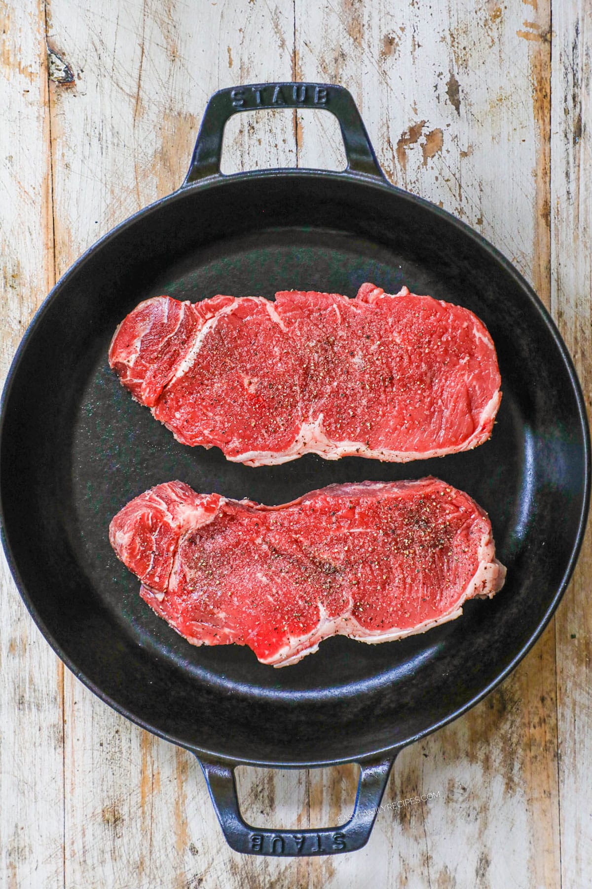Step 3 Salt and pepper both sides of steak and sear each side