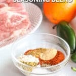 Carnitas seasoning mix in a glass bowl