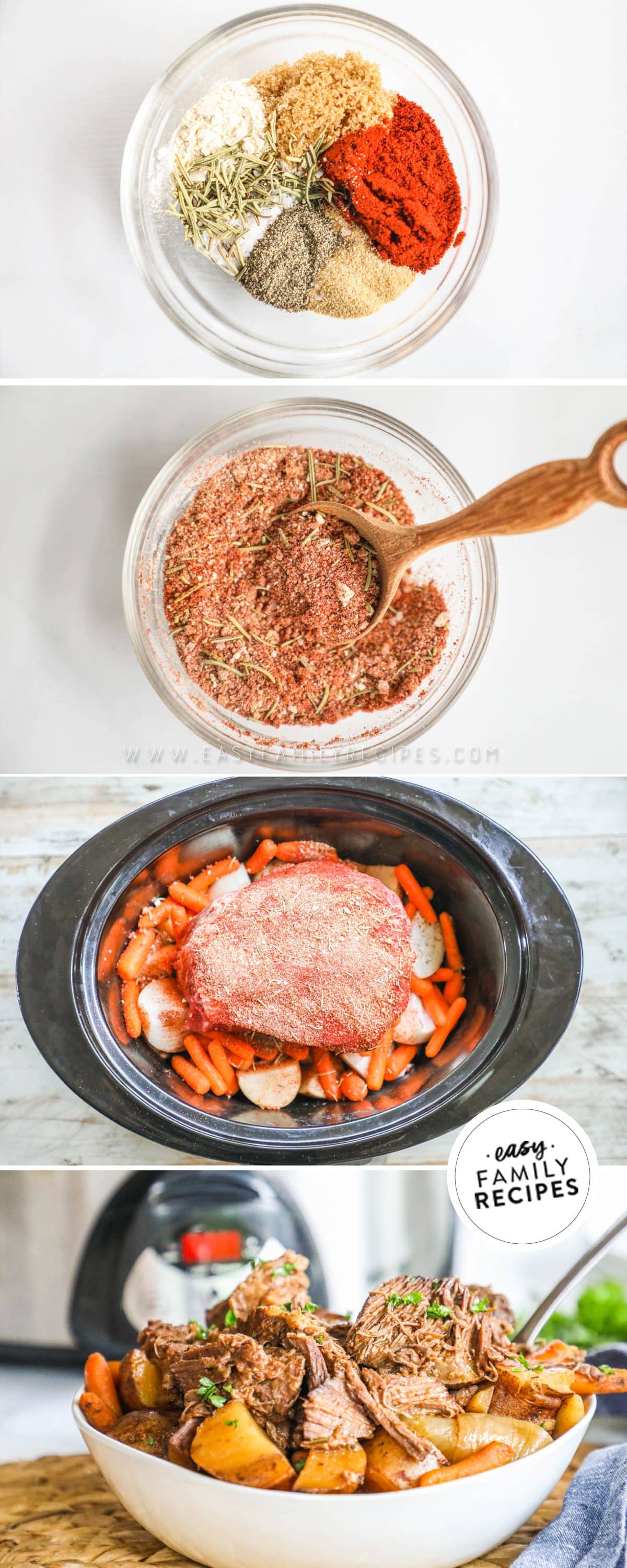 Step by step for How to make pot roast seasoning for crockpot pot roast