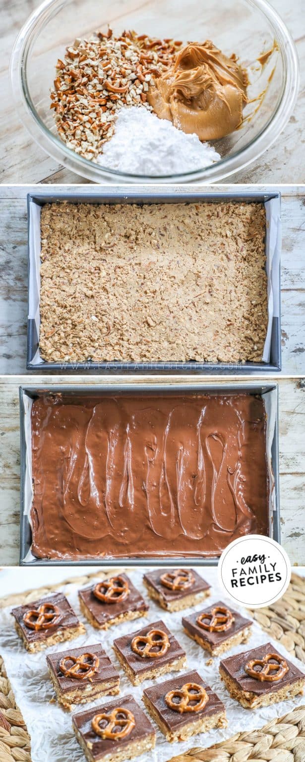 Chocolate Peanut Butter Pretzel Bars · Easy Family Recipes