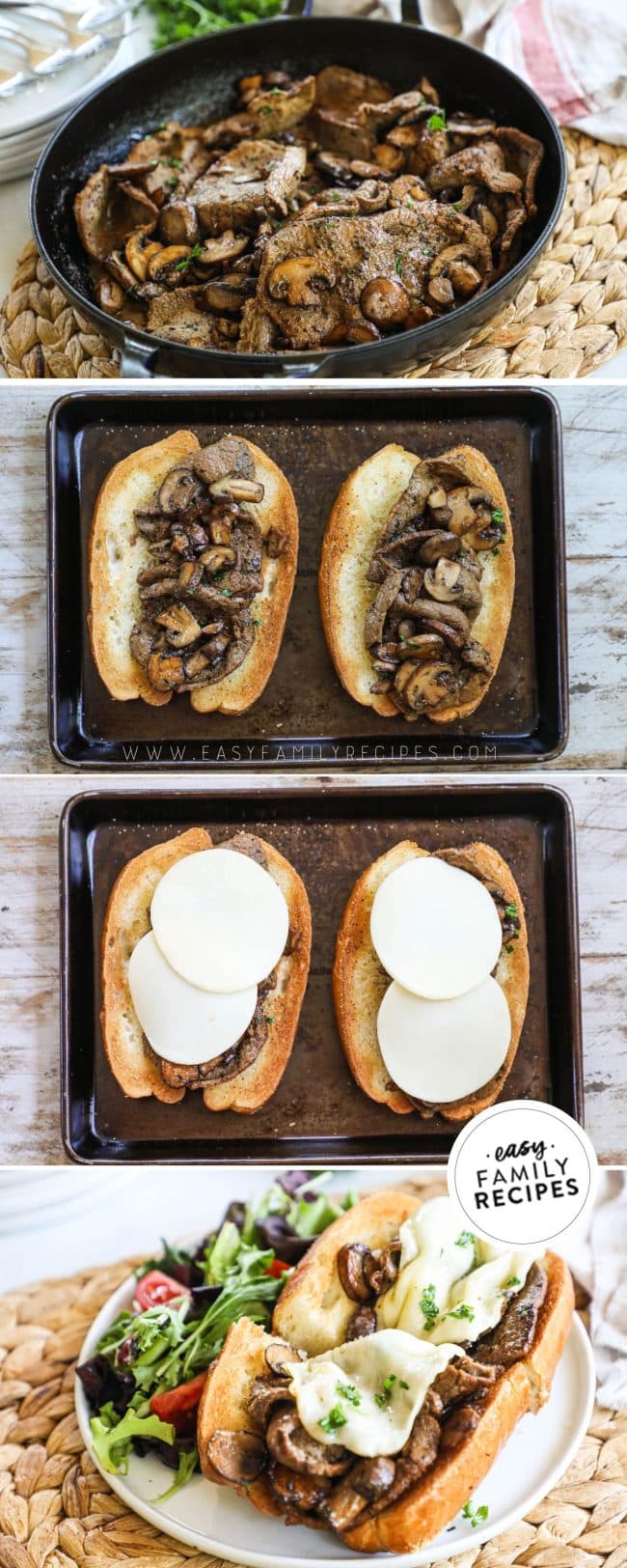 Top Round Steak Sandwich with Mushrooms · Easy Family Recipes