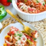 Italian Baked Chicken and Peppers served on a plate