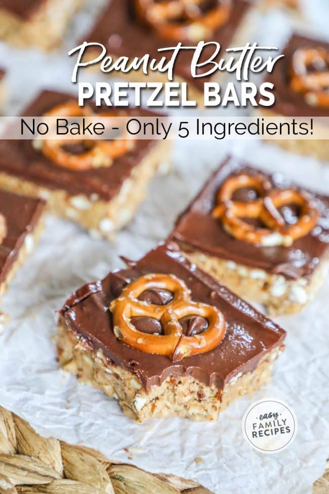 Chocolate Peanut Butter Pretzel Bars · Easy Family Recipes