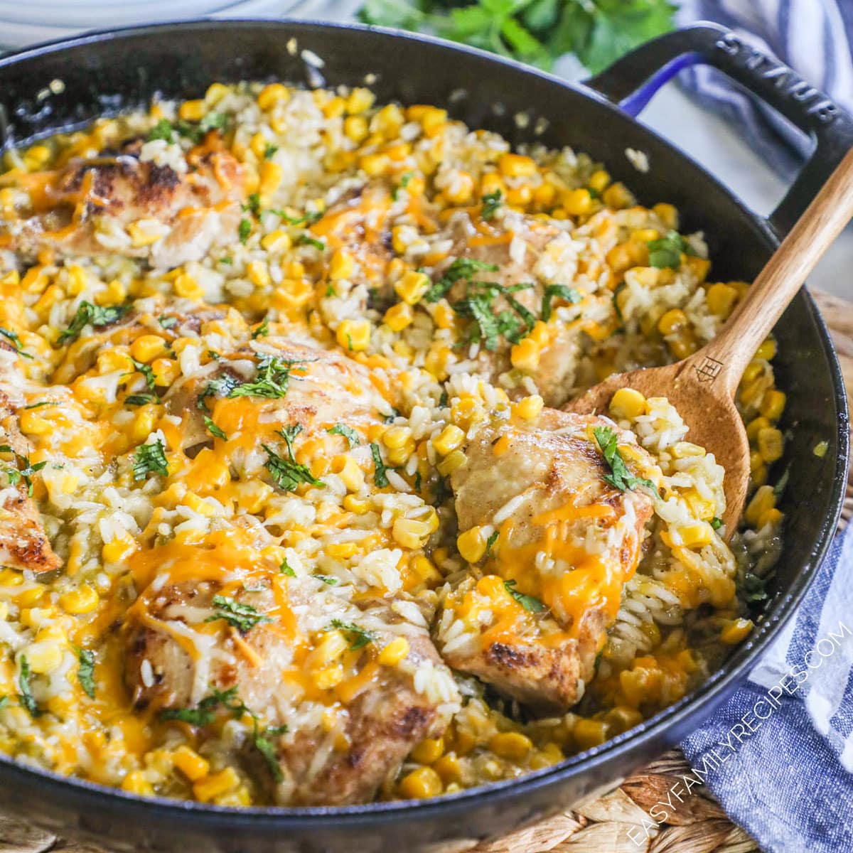 Salsa Verde Chicken and Rice Skillet