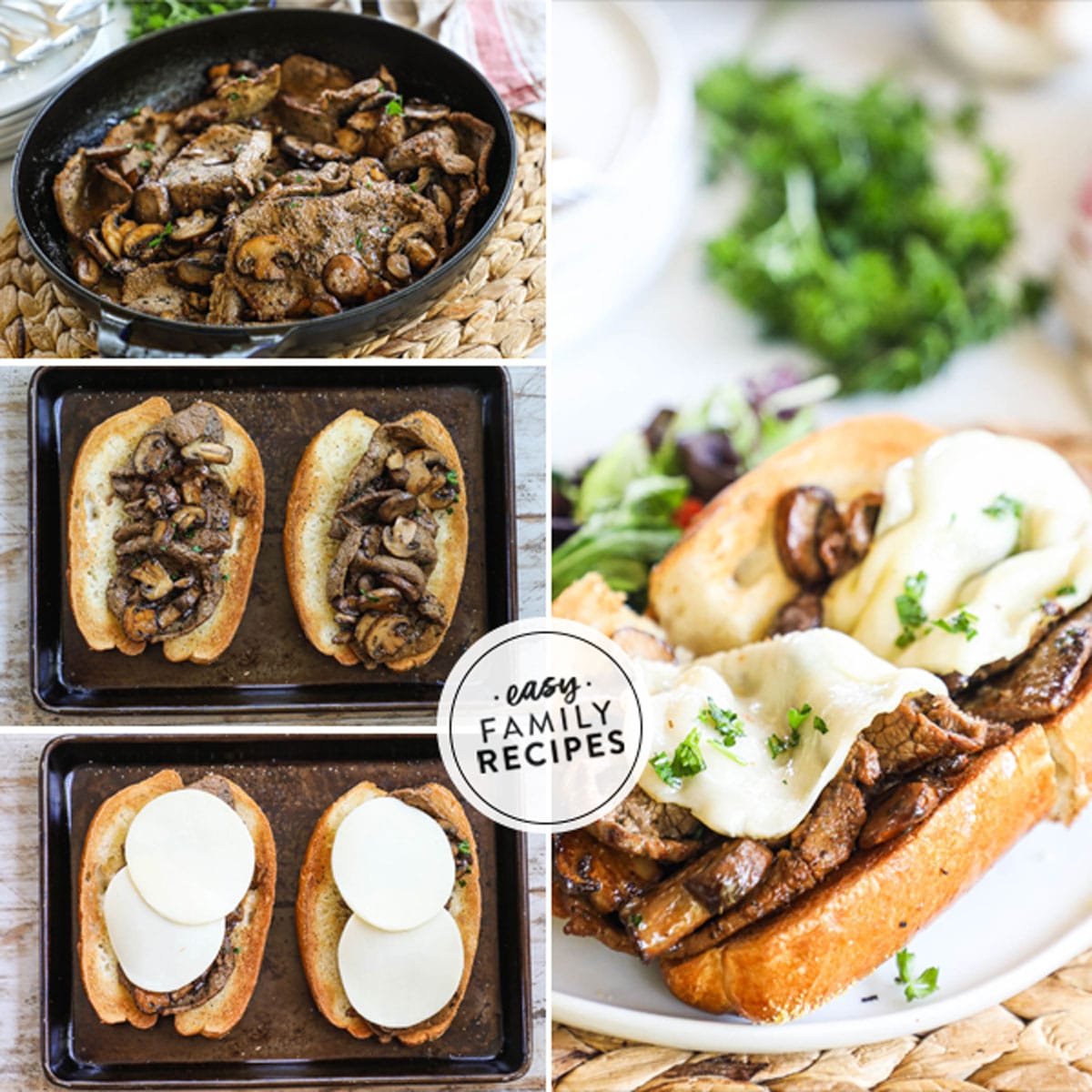 Top Round Steak Sandwich with Mushrooms · Easy Family Recipes