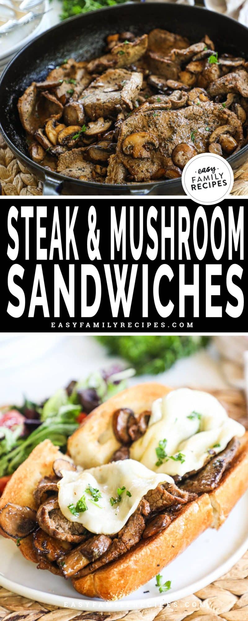 Top Round Steak Sandwich with Mushrooms · Easy Family Recipes