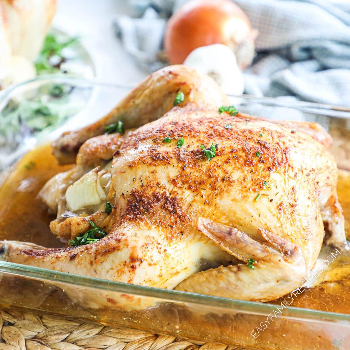 Baked Rotisserie Chicken made in the Oven