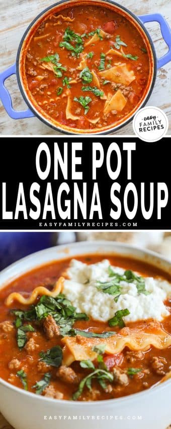 One Pot Easy Lasagna Soup · Easy Family Recipes