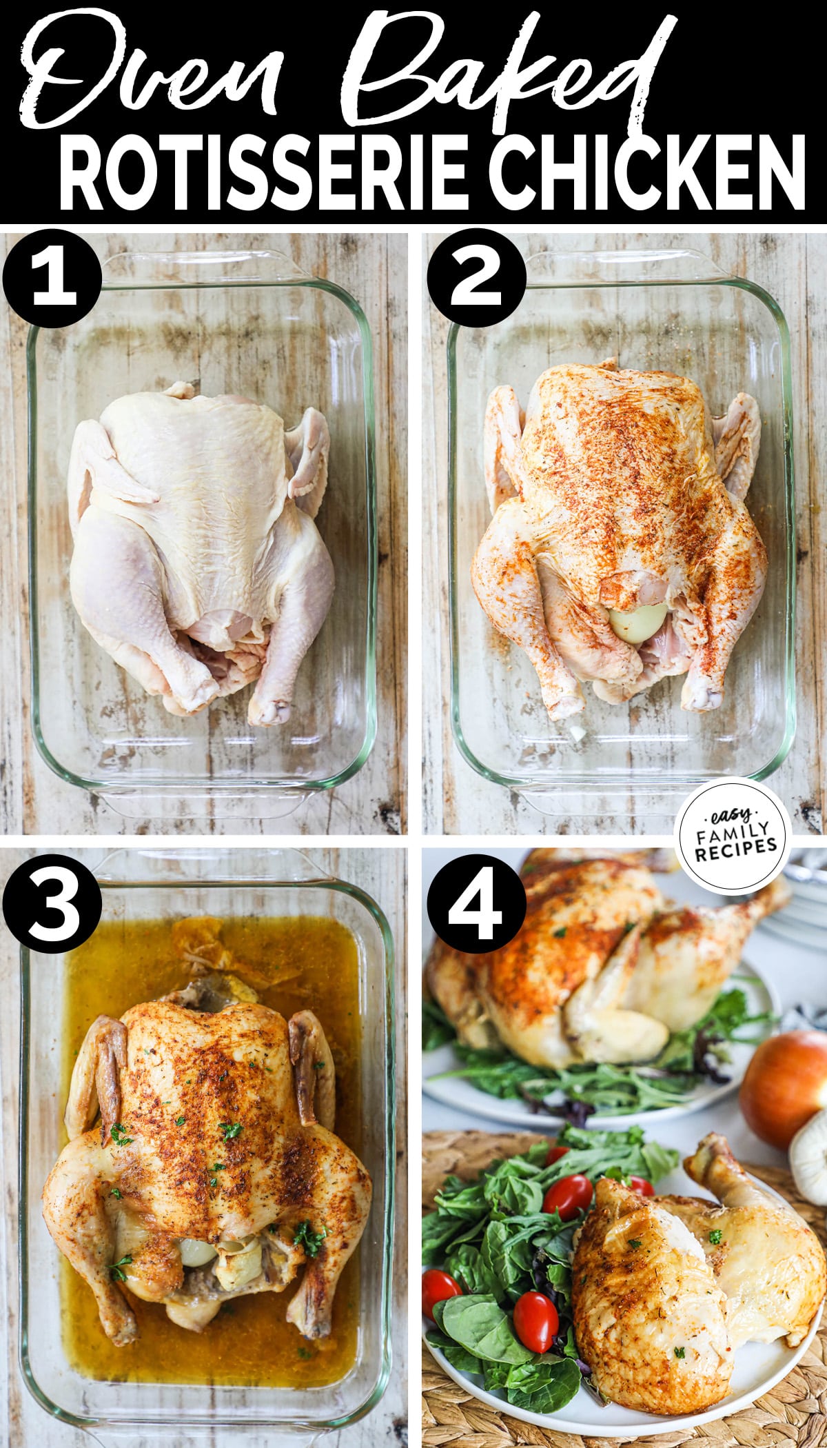 Baked Rotisserie Chicken made in the Oven · Easy Family Recipes